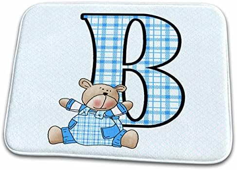 3drose B je za medvjeda u plavoj boji za dječake beba i dječji monogram ... - Kupatilo prostirke za kupatilo