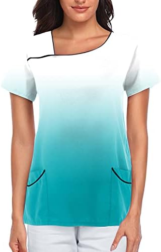 Ženske majice s dugim rukavima Gradijent ispis Žene prozračne grafičke kratkih rukava plus majica majica