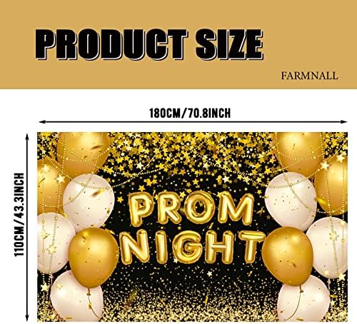 Prom Night Backdrop the Prom 2023 party Photography backdrops zlatni i crni baloni Photo Background diplomirani Srednjoškolski fakultetski