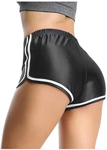 Luluz žene atletske kratke hlače saten sjajni kratke hlače joga vježbanje trčanja hlače teretana vježba biciklistička kratka crna