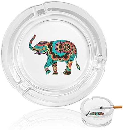 Indijski slon stakleni pepeo traka za pepeo u okruglom držač pepela Case Ashtray za hotelski kućni dekor stola