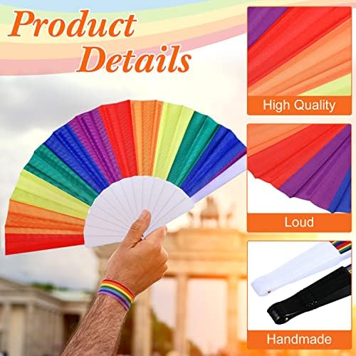 24 kom Rainbow ruku fanovi Gay fanovi Rainbow LGBT Fan Folding Fan Plastic Colorful Fanovi Za Rainbow party dekoracija favorizuje