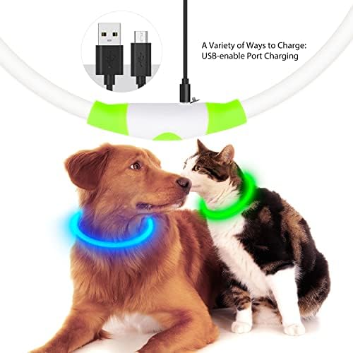HiGuard LED ovratnik za pse USB punjivi užareni ovratnici za kućne ljubimce osvijetljeni sigurnosna ogrlica sjaj u mraku za vas & amp; vaših pasa