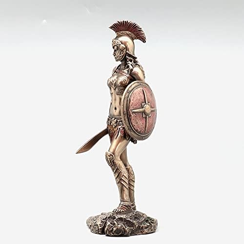 Veronese dizajn 9 visoki ski ratnik koji ima mač i štit koštaju livene smole skulpture kolekcionarskog figurica grčki rimski spartan