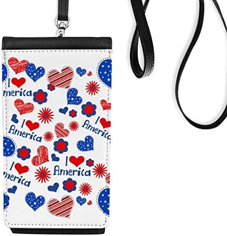 SAD Love Heart Flowe Festival uzorak Telefon novčanik torbica Viseći mobilni torbica Crni džep