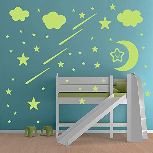 Tople naljepnice Svjetske naljepnice Stars Moon zidne naljepnice Spavaća soba Dječja soba Zidni ukras crtani sjajni naljepnice Anime