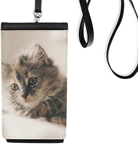 Životinjska mačka siva mačka fotografija telefon novčanik torbica viseće mobilne torbice crni džep