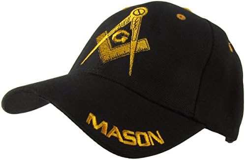 Gurus Treasure Mason Masonska Kapa Sa Loptom Podesiva Masonska Kapa Za Golf/Bejzbol Kapa Slobodno Zidarstvo Poklon Crna