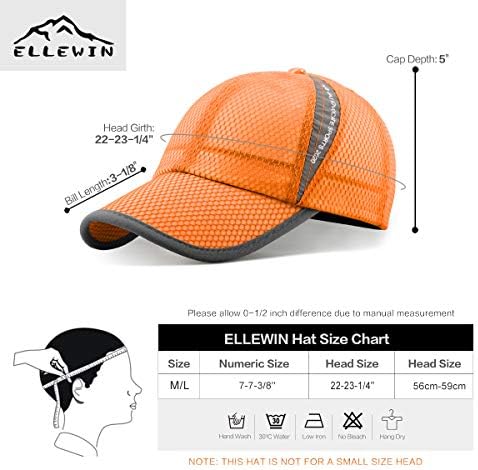 ELLEWIN Unisex prozračna puna mrežasta bejzbol kapa za brzo sušenje kapa za trčanje lagana sportska kapa za hlađenje vodom