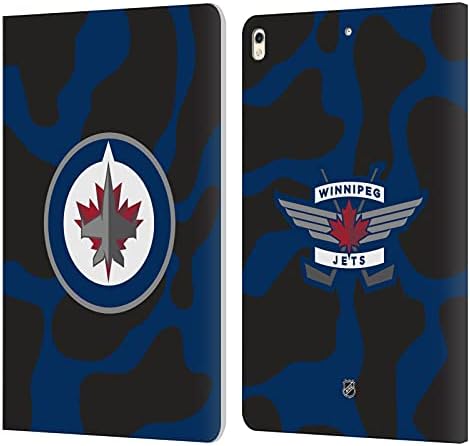 Dizajni za glavu Službeno licencirani NHL obični Winnipeg Jets kožna knjiga novčanik poklopac Kompatibilan sa Apple iPad Pro 10.5