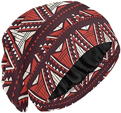 Kapa s lubanjem Sleep Honet Honet Beanies za žene prugasti boemski crveni trokut etnički geometrijski spavanje radne šešir za kosu