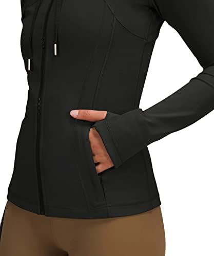 Laslulu Womens Zip Up dukseri Fleece obložene vježbe za trenjske jakne Slim Fit pulover Dukseri Dugi rukavi rupa palca