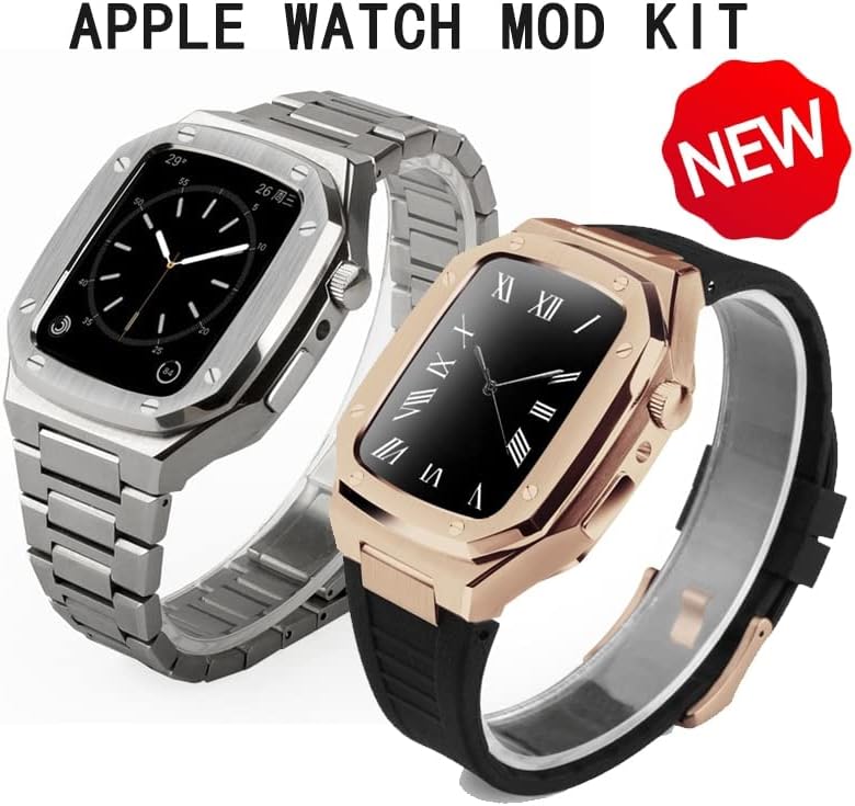 EEOMOIK modifikacija mod kotlet metala za Apple Watch Band 8 7 6 5 4 SE 45mm 41mm 44mm Strap traka za kaiš zamena za iWATCH 7 6