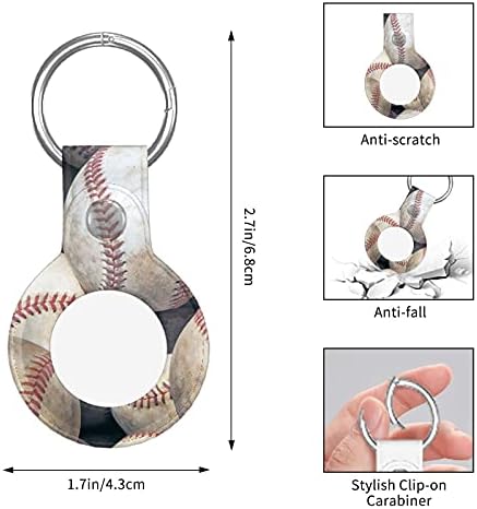 Poklopac držača za bejzbol zaštitni nosač, privjesak za ključeve Anti-izgubljene kožne airtage Kompatibilan s priključcima za ključeve