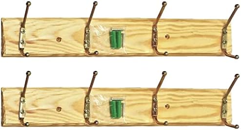 2 pakovanja zidnog nosača kaputa za kucanje prirodne boje drva