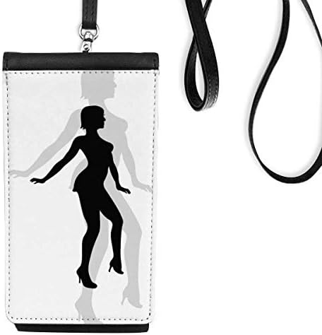 Vruća žena ples obris telefon novčanika novčanika viseći mobilni torbica crni džep