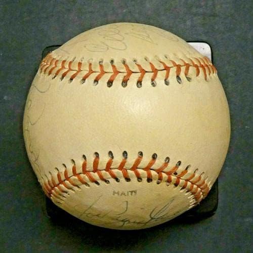 Elston Howard i ostali Yankee stari tajmeri potpisali su bejzbol sa punim JSA slovom - autogramirane bejzbole