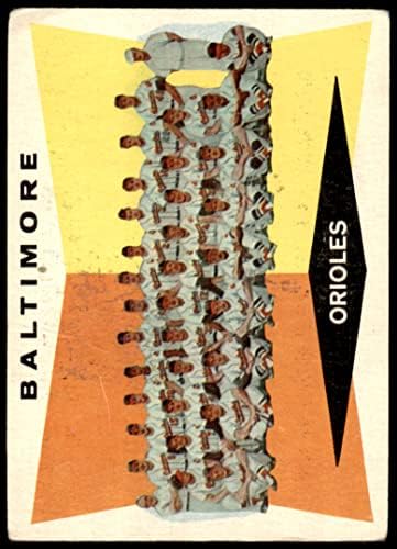 1960. topps 494 Orioles Team Popis baltimore Orioles Fair Orioles