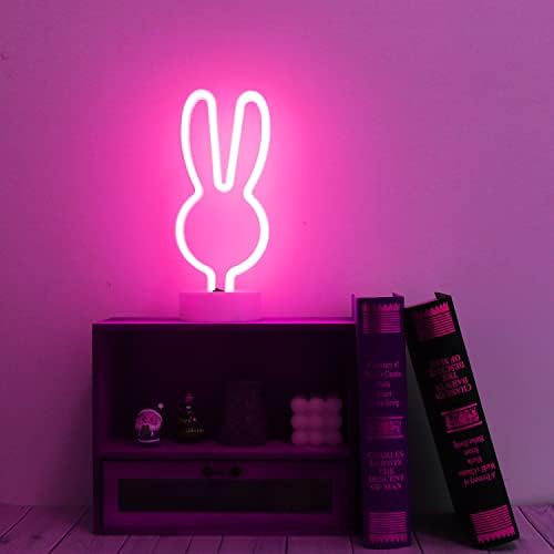 Uskršnje dekoracije zečja svjetla Neonski natpisi, Kreativna zečja neonska svjetla sa osnovnom baterijom / USB Rabbit Stuff za dom,