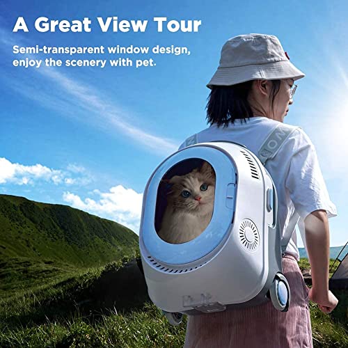 S'da Cat Carrier ruksak sa točkovima,Provjetravajte prozirnu torbu za štene sa ventilatorom i svjetlom, kolica za kućne ljubimce odobrena