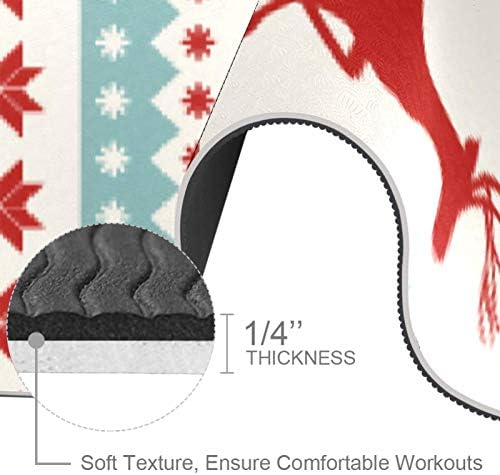 Unicey Božić zeka i Fawn uzorak debeli Neklizajući Vježba & fitnes 1/4 yoga mat za Yoga Pilates & Pod fitnes vježbe