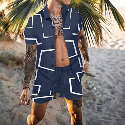 Muška cvjetna košulja ljetna dvodijelna plaža Havajski setovi casual gumb niz majicu kratkih rukava hlače od outfit odijela