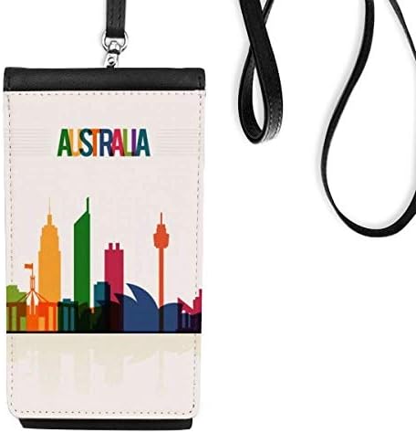 Australija City Landmark Skyscrapers Outline Telefon novčanik torbica Viseće mobilne torbice Crni džep
