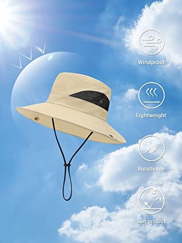 Century Star Mens sunčani šešir Široki rub ribarski šešir Safari UPF 50+ pakiranje kante za zaštitu od sunca