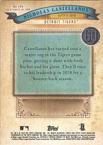 2019 gornja dijela Gypsy Queen 274 Nicholas Castellanos Detroit Tigers MLB bejzbol trgovačka kartica