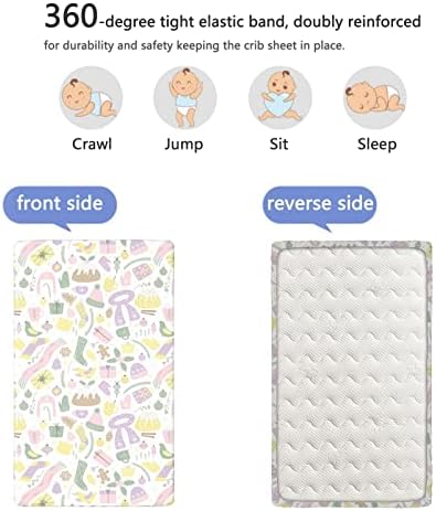 Pastel tematski plahte sa klibama, prenosivi mini listovi krevetića meki i prozračni posteljinski madrac madrac-krevetir ili list