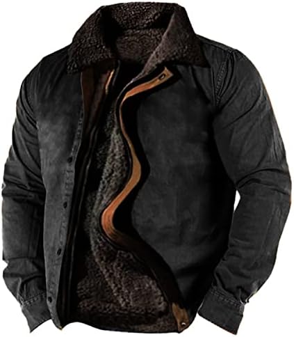 PXLoco zimske jakne za muškarce, topli zadebljani parka kaputi, smrznuta fleese kompozitni kaput sa zatvaračem sa zatvaračem sa duksevima