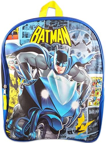 Fast Forward DC Comics Batman ruksak za djecu - 16 Batman Školska torba sa Batman naljepnicama, flašom vode, vješalicom za vrata i