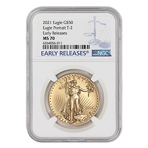 2021 Nema mente Mark 1 oz Gold American Eagle MS-70 by Coinfolio $ 50 NGC MS70