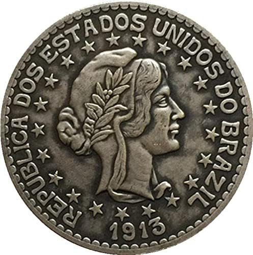 1913 Brazilska kovanica 2000 Ruisco Coin srebrni rock kovani kovani kovanica kolekcija kolekcija kovanica