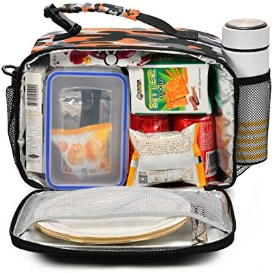 Qilmy crna narandžasta Camo torba za ručak izolovana vodootporna torba za ručak za višekratnu upotrebu sa odvojivom naramenicom, kutija