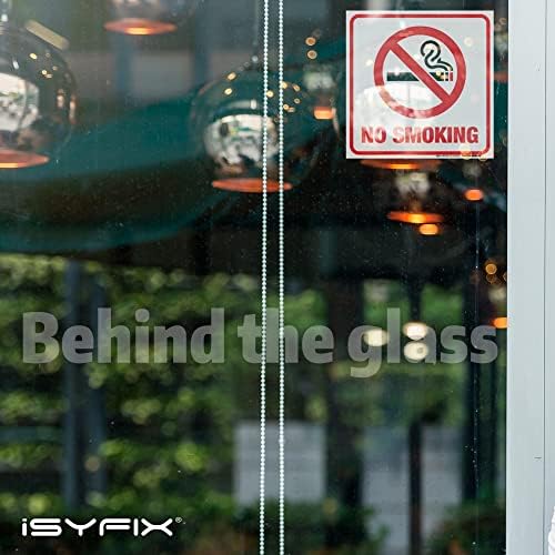 ISYFIX Nema naljepnice za pušenje za unutarnje prozore - 4 pakovanje 6x6 inča - premium vinilne naljepnice, laminirani za UV, vrijeme,