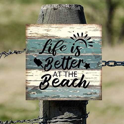 Silyheart Life je bolji na plaži uokvirenom drvenom znakove drvene blok plaketa rustikalni citat rekavši da kućni zidni ukrasni za