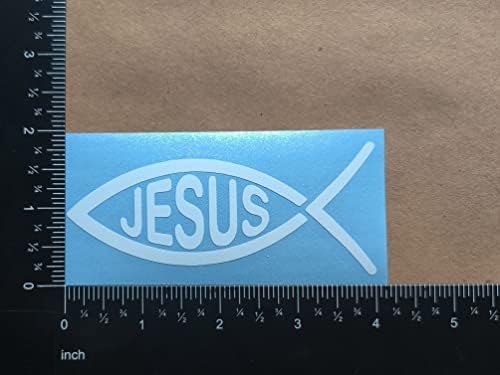 Isusovi riblje naljepnice 4 pakovanje: Isuse riba, riblji križ, plemenski ichthys, kršćanska riba naljepnica