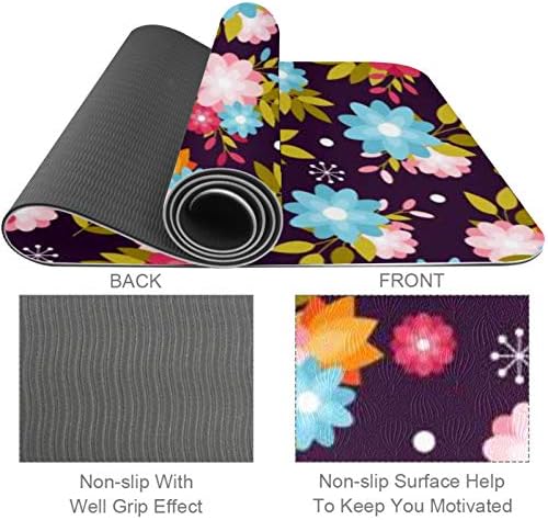 Unicey debela neklizajuća Vježba & amp; fitnes 1/4 prostirka za jogu sa slatkim cvijećem Print Print za Yoga Pilates & amp; Vježba