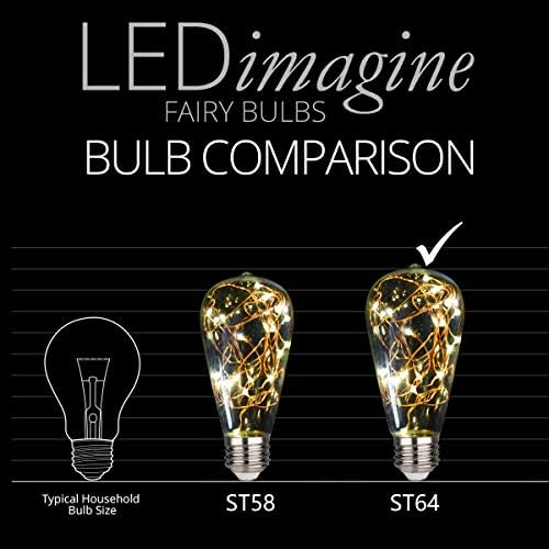 LED dekorativne sijalice, LED ST64 Vilinska sijalica za ambijentalno noćno osvetljenje, E26 standardna baza Edison sa zvezdanim dekorativnim