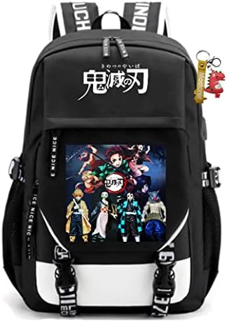 Jupkem Anime Demon Backpack torba USB sa punjenjem luke Student School Bag laptop Cosplay