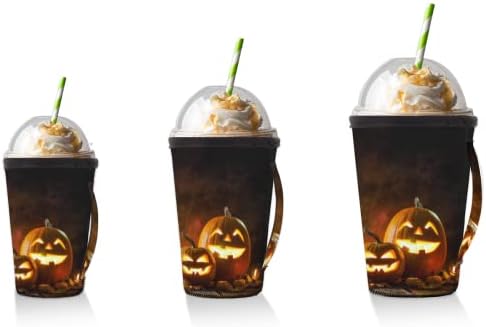 Halloween bundeve lanterna 05 za ledeni rukav za piće sa ručkom za ručicu neoprenske čaše za sode, latte, čaj, pića, pivo