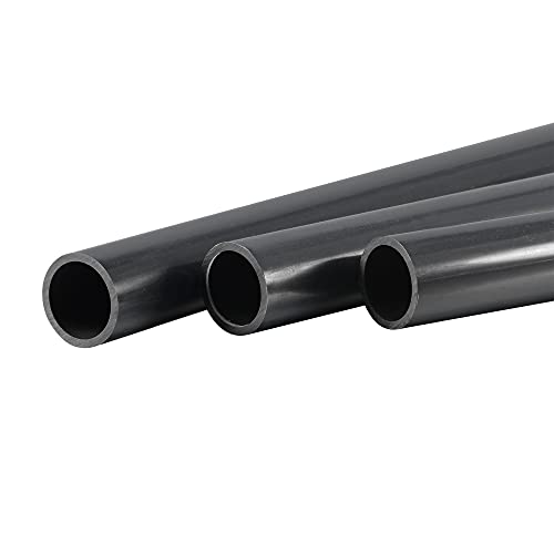 MecCanixity PVC kruta okrugla cijev 15,5 mm ID 20mm od 500 mm crni visoki udar za cijev za vodu, zanat, ukras, kablovska rukava 3pcs