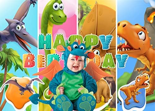 AIIKES 7x5ft Cartoon Dinosaurus rođendan pozadina Wild Forest Sunshine Dinosaurus dječak Baby Shower rođendanske zabave dekoracije