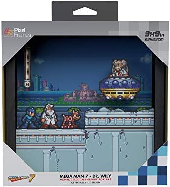 Level Up Labs Pixel Frames: Megaman 7-Dr. Wily - 3d kutija za sjene-uokvireni dekor za zid, dom, prikaz police, umjetničke kolekcionarske