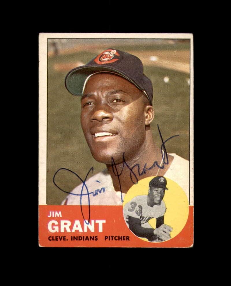 Jim Grant potpisao je 1963. Topps Cleveland Indijanci Autogram