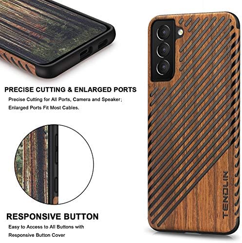 Tendlin kompatibilan sa Samsung Galaxy S21 Plus Case Wood zrna i koža vanjskim dizajnom TPU Hybrid futrola