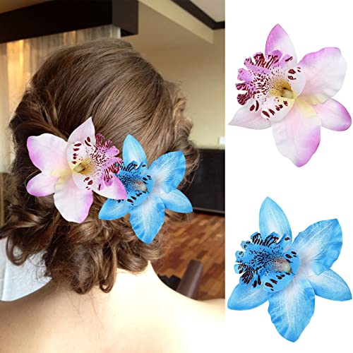 10 kom Havajske orhidejne žice za djeveruše sa dlakom sa kosom cvijeće za kosu cvijeće za kosu za žene za žene na plaži Fotografija