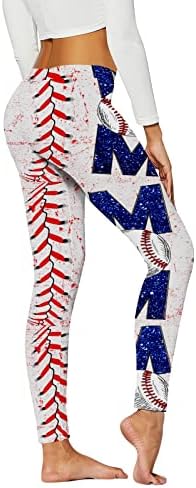 Tajice za Bejzbol Print za žene visokog struka za trčanje Yoga helanke Ultra meke brušene rastezljive udobne fitnes hlače