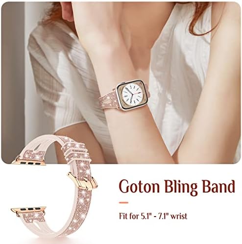 Goton Bling Bands za Apple Watch Bands 49mm 45mm 44mm 42mm 41mm 40mm 38mm Ultra Series 8 7 6 5 4 3 2 1 SE, Žene Glitter Silikonske remene Dodatna oprema Dizajnirana za IWATCH Sve serije